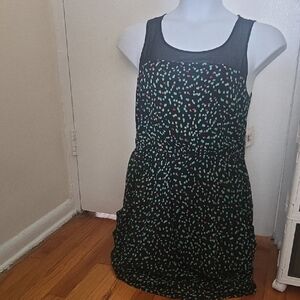 Kensie Black and Green Patterned Dress